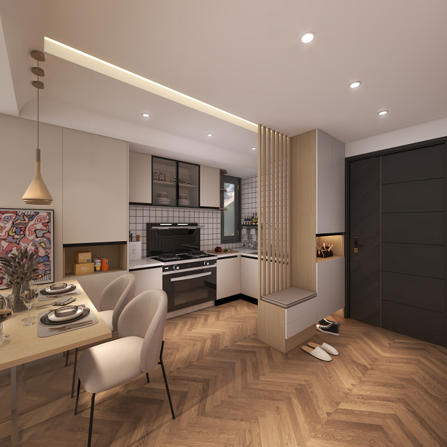 لون فاتح اللون الدافئ على الطراز الحديثة غرفة المعيشة خزانة