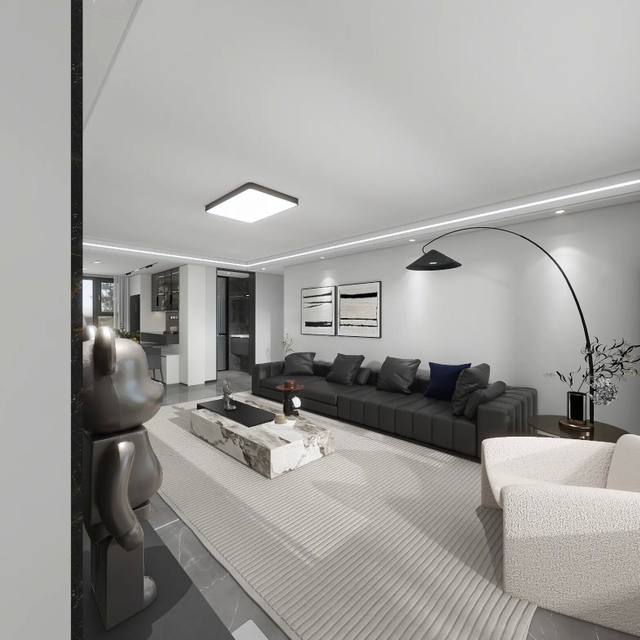 خزانة غرفة المعيشة ذات الطراز الأسود والأبيض