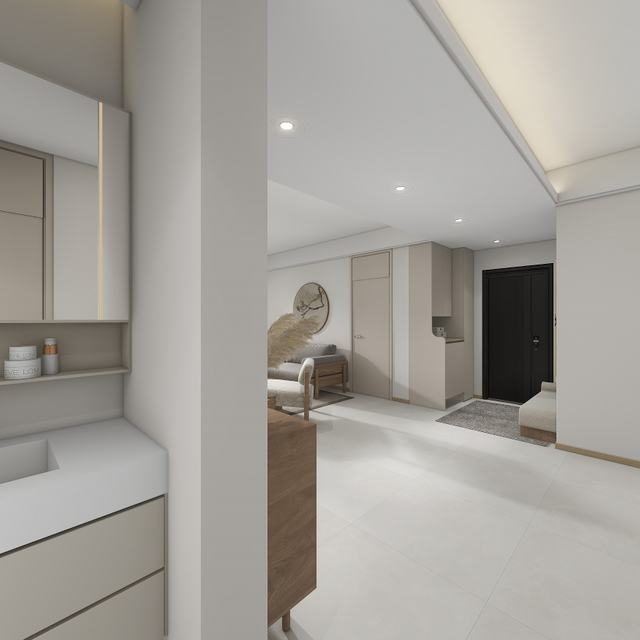 خشب خشب الحبوب لون مميلامين غرفة المعيشة